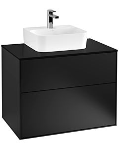 Villeroy und Boch Finion Waschtischunterschrank G08200PD 80x60,3x50,1cm, Emotion, Abdeckplatte black matt, Black matt lacquer