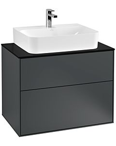 Villeroy und Boch Finion Waschtischunterschrank G09200HG 80x60,3x50,1cm, Emotion, Abdeckplatte black matt, Midnight Blue Matt Lacquer