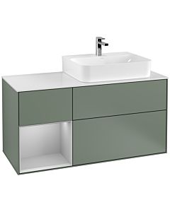 Villeroy und Boch Finion Villeroy und Boch Finion G141GJGM 120cm, cover plate white matt, Emotion, shelf left light gray matt, Olive Matt Lacquer