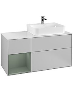 Villeroy und Boch Finion Villeroy und Boch Finion G141GMGJ 120cm, cover plate white matt, Emotion, shelf left Olive Matt Lacquer , light gray matt