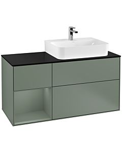 Villeroy und Boch Finion Villeroy und Boch Finion G142GMGM 120cm, cover plate black matt, Emotion, shelf left Olive Matt Lacquer , Olive Matt Lacquer