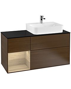 Villeroy und Boch Finion Villeroy und Boch Finion G142PCGN 120cm, cover plate black matt, Emotion, shelf left Oak Veneer , Oak Veneer veneer