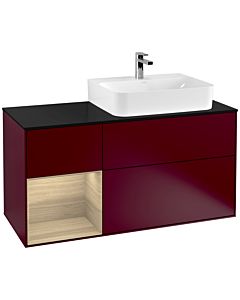 Villeroy und Boch Finion Villeroy und Boch Finion G142PCHB 120cm, cover plate black matt, Emotion, shelf left Oak Veneer , Peony Matt