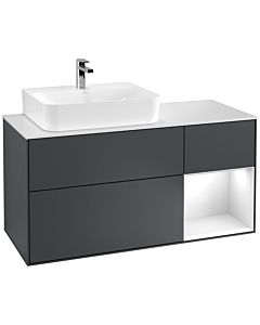 Villeroy und Boch Finion Villeroy und Boch Finion G151GFHG 120cm, cover plate white matt, Emotion, shelf left Glossy white lacquer, Midnight Blue Matt Lacquer