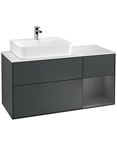 Villeroy und Boch Finion Villeroy und Boch Finion G151GKHG 120cm, cover plate white matt, Emotion, shelf left anthracite matt, midnight Blue Matt Lacquer