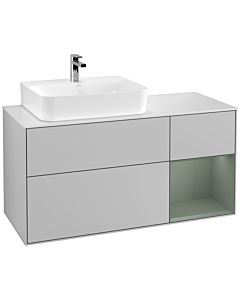 Villeroy und Boch Finion Villeroy und Boch Finion G151GMGJ 120cm, cover plate white matt, Emotion, shelf left Olive Matt Lacquer , light gray matt