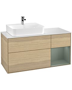 Villeroy und Boch Finion Villeroy und Boch Finion G151GMPC 120cm, cover plate white matt, Emotion, shelf left Olive Matt Lacquer , Oak Veneer