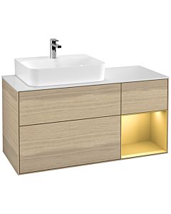 Villeroy und Boch Finion Villeroy und Boch Finion G151HFPC 120cm, cover plate white matt, Emotion, shelf left gold matt, Oak Veneer