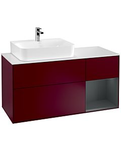 Villeroy und Boch Finion Villeroy und Boch G151HGHB 120cm, plaque de finition blanc mat, émotion, étagère à gauche Midnight Blue Matt Lacquer , Peony Matt