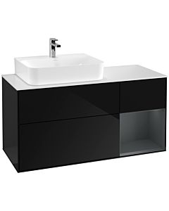 Villeroy und Boch Finion Villeroy und Boch Finion G151HGPH 120cm, cover plate white matt, Emotion, shelf left Midnight Blue Matt Lacquer , Glossy Black Lacquer