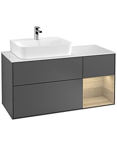 Villeroy und Boch Finion Villeroy und Boch Finion G151PCGK 120cm, cover plate white matt, Emotion, shelf left Oak Veneer , anthracite matt