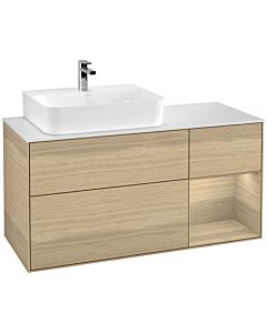 Villeroy und Boch Finion Villeroy und Boch G151PCPC 120cm, plaque de finition blanc mat, émotion, étagère à gauche Oak Veneer , Oak Veneer