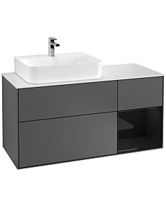 Villeroy und Boch Finion Villeroy und Boch Finion G151PHGK 120cm, cover plate white matt, Emotion, shelf left Glossy Black Lacquer , anthracite matt