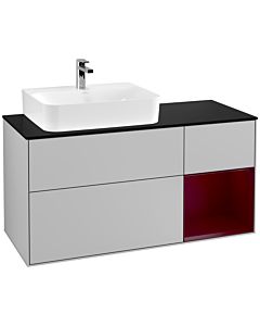 Villeroy und Boch Finion Villeroy und Boch Finion G152HBGJ 120cm, cover plate black matt, Emotion, shelf left Peony , light gray matt