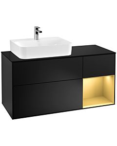 Villeroy und Boch Finion Villeroy und Boch Finion G152HFPD 120cm, cover plate black matt, Emotion, shelf left gold matt, black matt lacquer