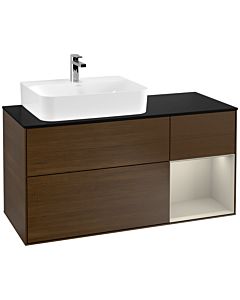 Villeroy und Boch Finion Villeroy und Boch G152HHGN 120cm, plaque de finition noir mat, émotion, étagère à gauche Sand Matt Lacquer , placage Sand Matt Lacquer