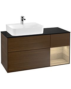 Villeroy und Boch Finion Villeroy und Boch G152PCGN 120cm, plaque de finition noir mat, émotion, étagère à gauche Oak Veneer , placage Oak Veneer