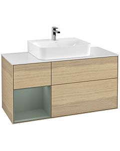 Villeroy und Boch Finion Villeroy und Boch Finion G161GMPC 120cm, cover plate white matt, Emotion, shelf left Olive Matt Lacquer , Oak Veneer