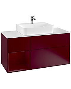 Villeroy und Boch Finion Waschtischunterschrank G161HBHB 120cm, Abdeckplatte white matt, Emotion, Regal links Peony, Peony Matt