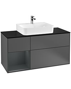 Villeroy und Boch Finion Villeroy und Boch Finion G162HGGK 120cm, cover plate black matt, Emotion, shelf left Midnight Blue Matt Lacquer , anthracite matt