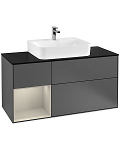Villeroy und Boch Finion Villeroy und Boch G162HHGK 120cm, plaque de finition noir mat, émotion, étagère à gauche Sand Matt Lacquer , anthracite mat