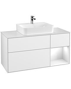 Villeroy und Boch Finion Villeroy und Boch Finion G171GFGF 120cm, cover plate white matt, Emotion, shelf right Glossy white lacquer, Glossy white lacquer