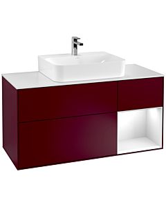 Villeroy und Boch Finion Villeroy und Boch G171GFHB 120cm, couvercle blanc mat, Emotion, étagère à droite Laque blanc brillant, Peony Matt