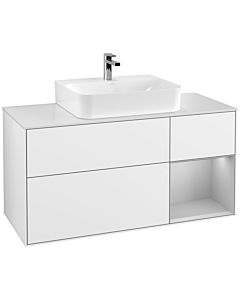 Villeroy und Boch Finion Villeroy und Boch Finion G171GJGF 120cm, cover plate white matt, Emotion, shelf on the right light gray matt, glossy white lacquer
