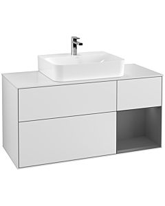 Villeroy und Boch Finion Villeroy und Boch Finion G171GKMT 120cm, cover plate white matt, Emotion, shelf on the right anthracite matt, white matt lacquer