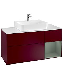 Villeroy und Boch Finion Villeroy und Boch G171GMHB 120cm, plaque de finition blanc mat, émotion, étagère à droite Olive Matt Lacquer , Peony Matt