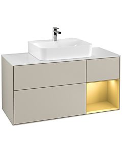 Villeroy und Boch Finion Villeroy und Boch Finion G171HFHH 120cm, cover plate white matt, Emotion, shelf on the right gold matt, Sand Matt Lacquer