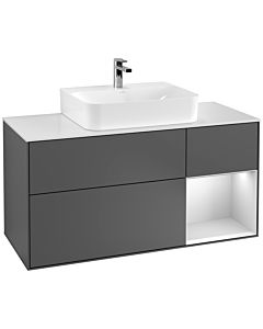 Villeroy und Boch Finion Villeroy und Boch Finion G171MTGK 120cm, cover plate white matt, Emotion, shelf on the right white matt lacquer, anthracite matt