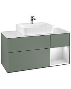 Villeroy und Boch Finion Villeroy und Boch Finion G171MTGM 120cm, cover plate white matt, Emotion, shelf on the right white matt lacquer, Olive Matt Lacquer