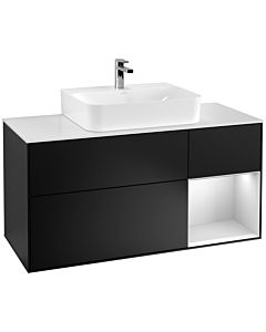 Villeroy und Boch Finion Villeroy und Boch Finion G171MTPD 120cm, cover plate white matt, Emotion, shelf on the right white matt lacquer, black matt lacquer