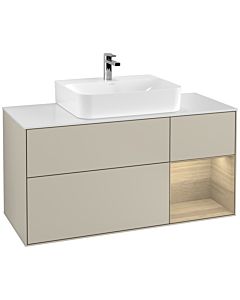 Villeroy und Boch Finion Villeroy und Boch Finion G171PCHH 120cm, cover plate white matt, Emotion, shelf on the right Oak Veneer , Sand Matt Lacquer