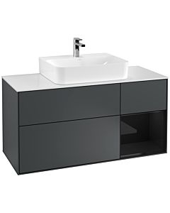 Villeroy und Boch Finion Villeroy und Boch Finion G171PHHG 120cm, cover plate white matt, Emotion, shelf on the right Glossy Black Lacquer , midnight Blue Matt Lacquer