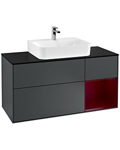 Villeroy und Boch Finion Villeroy und Boch G172HBHG 120cm, plaque de finition noire mate, Emotion, étagère droite Peony , Midnight Blue Matt Lacquer