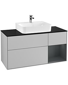 Villeroy und Boch Finion Villeroy und Boch Finion G172HGGJ 120cm, cover plate black matt, Emotion, shelf on the right Midnight Blue Matt Lacquer , light gray matt