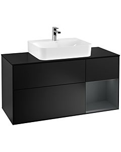 Villeroy und Boch Finion Villeroy und Boch Finion G172HGPD 120cm, cover plate black matt, Emotion, shelf on the right Midnight Blue Matt Lacquer , black matt lacquer