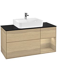 Villeroy und Boch Finion Villeroy und Boch G172PCPC 120cm, plaque de finition noir mat, Emotion, étagère à droite Oak Veneer , Oak Veneer