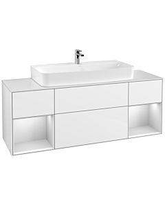 Villeroy und Boch Finion Villeroy und Boch Finion G211MTGF 160cm, cover plate white matt, Emotion, shelves white matt lacquer, glossy white lacquer