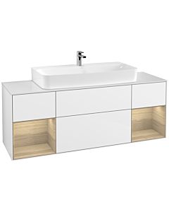 Villeroy und Boch Finion Villeroy und Boch Finion G211PCGF 160cm, cover plate white matt, Emotion, shelves Oak Veneer , glossy white lacquer