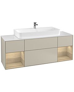 Villeroy und Boch Finion Villeroy und Boch G211PCHH 160cm, plaque de finition blanc mat, emotion, étagères Oak Veneer , Sand Matt Lacquer