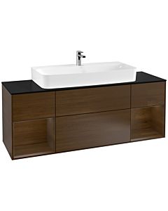Villeroy und Boch Finion Villeroy und Boch Finion G212GNGN 160cm, cover plate black matt, Emotion, shelves Walnut veneer, Walnut veneer