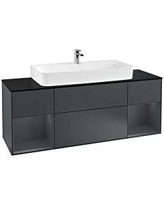 Villeroy und Boch Finion Villeroy und Boch Finion G212HGHG 160cm, cover plate black matt, Emotion, shelves Midnight matt lacquer, Midnight Blue Matt Lacquer