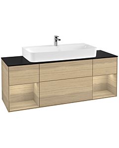 Villeroy und Boch Finion Villeroy und Boch G212PCPC 160cm, plaque de finition noir mat, émotion, étagères Oak Veneer , Oak Veneer