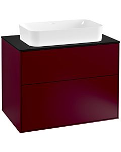 Villeroy und Boch Finion Waschtischunterschrank G22200HB 80x60,3cm, Emotion, Abdeckplatte black matt, Peony Matt