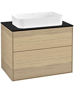 Villeroy und Boch Finion Waschtischunterschrank G22200PC 80x60,3cm, Emotion, Abdeckplatte black matt, Oak Veneer