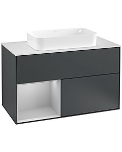 Villeroy und Boch Finion Villeroy und Boch Finion G241GJHG 100cm, cover plate white matt, Emotion, shelf left light gray matt, midnight Blue Matt Lacquer