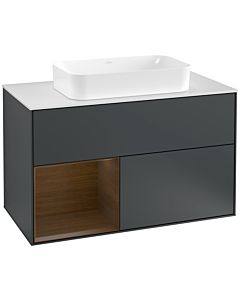 Villeroy und Boch Finion Villeroy und Boch Finion G241GNHG 100cm, cover plate white matt, Emotion, shelf left Blue Matt Lacquer veneer, midnight Blue Matt Lacquer